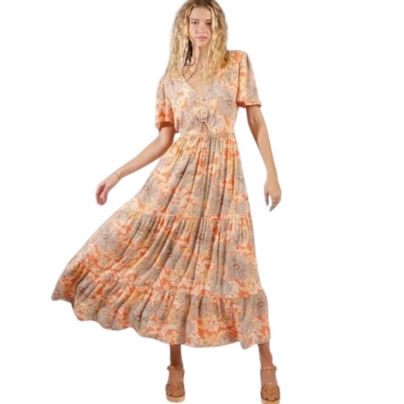 Band of The Free Dress Floral Midi Bohemian - Picture 1 of 4